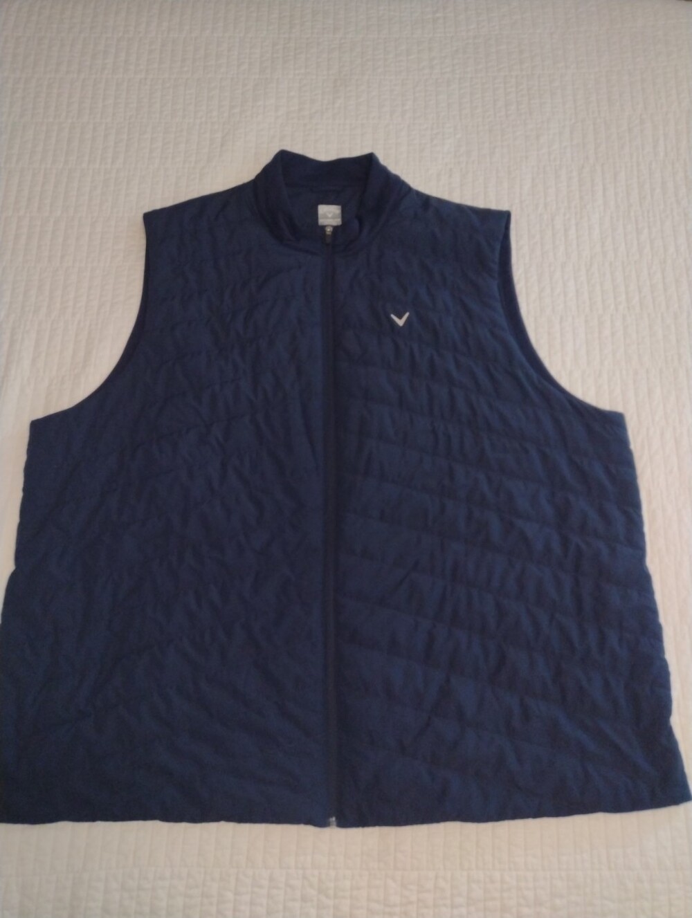 Callaway Vest Men's 4XLT Navy Quilted Puffer Golf Full Zip Mixed Media Jacket
